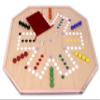 AmishToyBox.com Large Wahoo Marble Game Board Set - 25" Wide - Maple Wood - Double-Sided - with Large 1" Marbles and Dice Included view 3