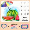 PHMOJEN Beach Baby Monthly Milestone Blanket, Summer Watermelon Soft Polyester Newborn Photography Props Blanket, Customized Personalized Growth Chart Large Blanket, Includes Markers 48"x40" view 4