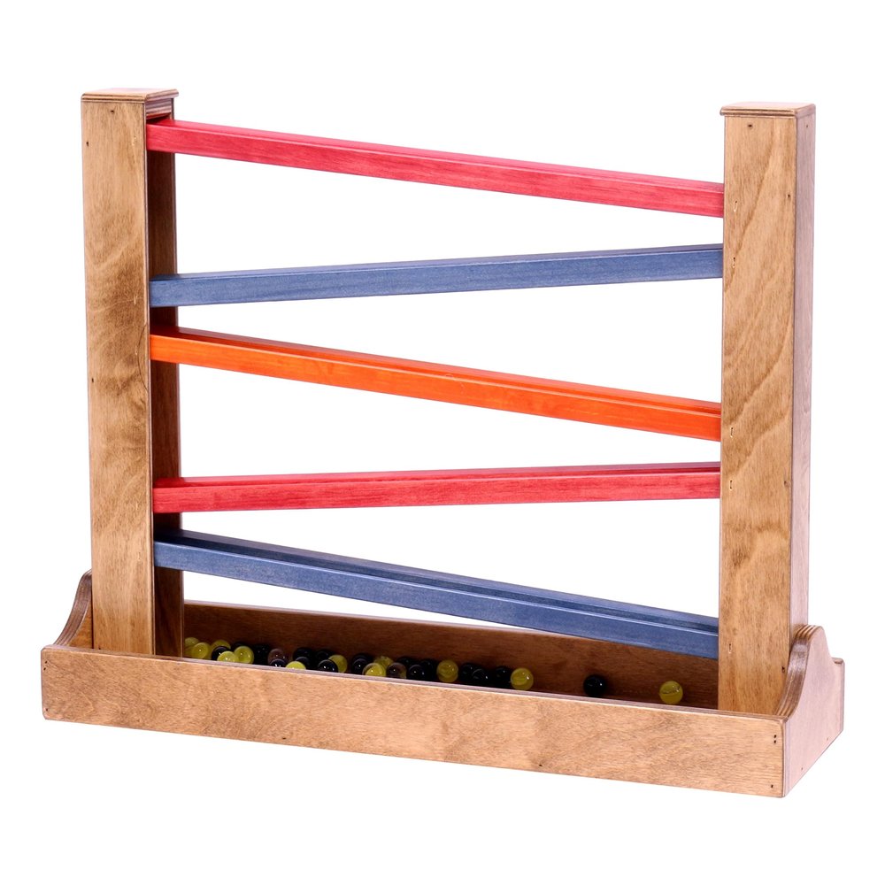 AmishToyBox.com Heirloom Marble Roller Wooden Toy - CPSIA-Approved Child-Safe Finish - Circus Splash Stained Finish