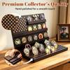 PiaoHao Challenge Coin Display Rack Holds Up to 80 Coins, Solid Wood Military Coin Holder with 3+9 Tier Collector Showcase for Veterans & Challenge Coin Collectors (Walnut) view 2