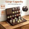 PiaoHao Challenge Coin Display Rack Holds Up to 80 Coins, Solid Wood Military Coin Holder with 3+9 Tier Collector Showcase for Veterans & Challenge Coin Collectors (Walnut) view 3