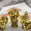 WZLHJRAR Metal DND Dice Set - D&D Polyhedral Dice 7/Set for DND (Dungeons and Dragons Gift) MTG and RPG Multiplayer Dice Set D20 Game Accessories Free Leather Storage Bag - Imitation Gold Black Dice view 2