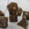 WZLHJRAR Metal DND Dice Set - 7 Piece RPG Dice Set with PU Leather Storage Bag - Antique Gold view 4