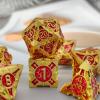 WZLHJRAR Metal DND Dice Set - D&D Polyhedral Dice 7/Set for DND (Dungeons and Dragons Gift) MTG and RPG Multiplayer Dice Set D20 Game Accessories Free Leather Storage Bag - Imitation Gold red view 4