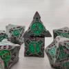 WZLHJRAR DND Dice Set Metal D&D Polyhedral Dice 7/Set for DND (Dungeons and Dragons Gift) and RPG Tabletop Multiplayer D20 Dice Set Game Accessories Free Leather Storage Bag - Sweep Green view 1