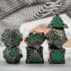 WZLHJRAR DND Dice Set Metal D&D Polyhedral Dice 7/Set for DND (Dungeons and Dragons Gift) and RPG Tabletop Multiplayer D20 Dice Set Game Accessories Free Leather Storage Bag - Sweep Green view 4