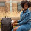 Babymel Freddie Vegan Leather Changing Backpack - Black view 3