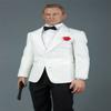 1/6 Scale Male Clothes, Male Agent White Suit Coat Pant Costume Set for 12inches Male Soldier Action Figure Body Doll (D) view 2