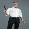 1/6 Scale Male Clothes, Male Agent White Suit Coat Pant Costume Set for 12inches Male Soldier Action Figure Body Doll (D) view 3
