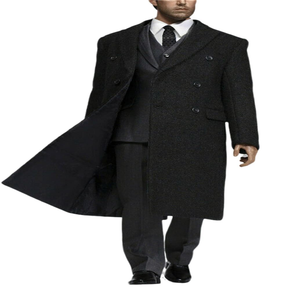 1/6 Scale Male Clothes, Men's Black Coat Windbreaker Costume for 12inches Male Soldier Action Figure Body Doll (J)