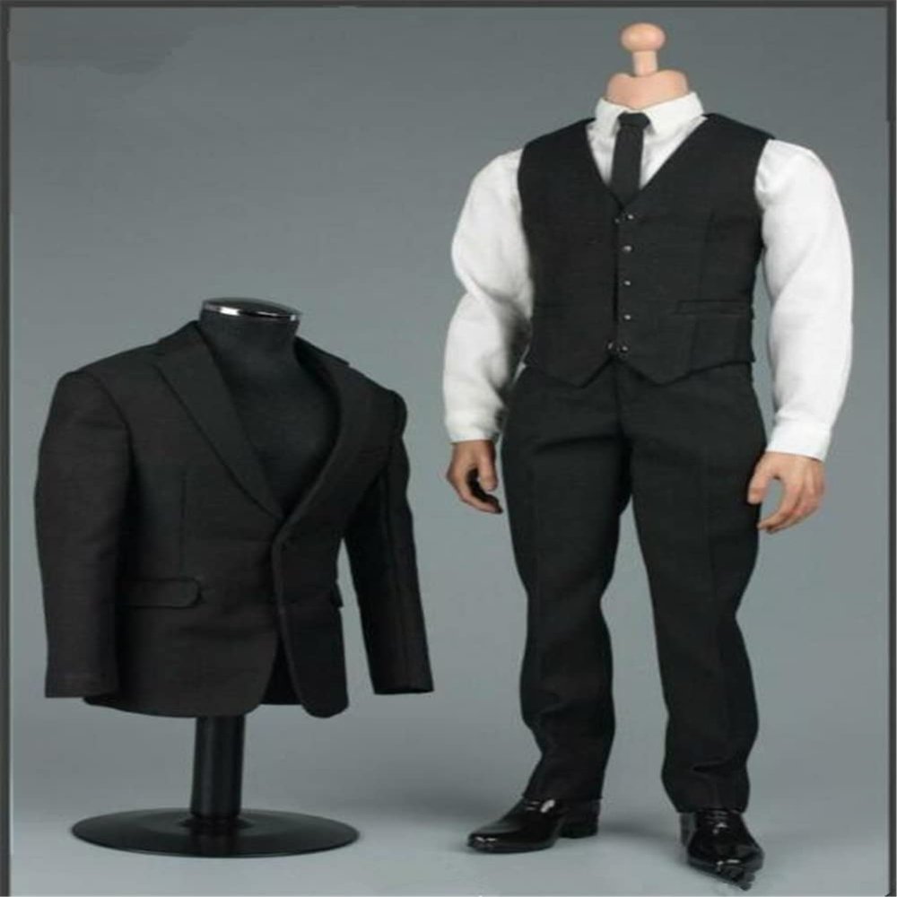 1/6 Scale Male Clothes, Gentleman Suit Coat Pant Costume Set for 12inches Male Soldier Action Figure Body Doll (E)