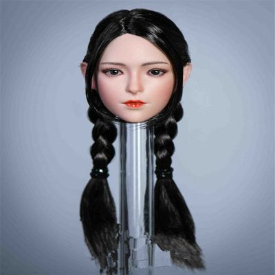 1/6 Scale Female Head Sculpt, Asia Girl Double Braid Head Carving for 12inch Female Action Figure Body Collection (YMT048B)