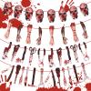 4 Sets Halloween Garland Banner Props - Scary Themed Decorations for Zombie Vampire Haunted House Party - Indoor Decor and Party Supplies view 1
