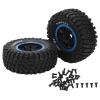 1/7 RC Wheels and Tires,2Pcs Rubber Plastic Tire Skin, Adapter Wearable 165mm Diameter RC Vehicle Wheels & Tires for ZD Racing 1/7 DBX07 RC Car Upgrade Part Truck Compatible(6.5 x 2.5 in)(Blue) view 1