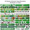 durony 48 Pieces Soccer Snap Bracelets Wristbands Sport Slap Bracelets for Soccer Party Favors Classroom Prizes Birthday Gifts, Soccer Theme view 3