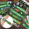 durony 48 Pieces Soccer Snap Bracelets Wristbands Sport Slap Bracelets for Soccer Party Favors Classroom Prizes Birthday Gifts, Soccer Theme view 4
