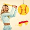 Deekin 3 Pcs Softball piata Set Include piata with Stick Eye Mask Softball for Kids Music Science School Sports Bridal Shower Birthday Party Decorations Supply view 2
