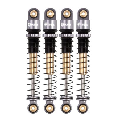 INJORA 43mm Aluminum Shocks Threaded Tele Shock Absorber Damper for 1/24 RC Crawler Car Axial SCX24 AXI90081 Deadbolt Micro Crawler(Grey)