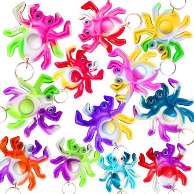 Roaqua Bulk 30 Packs Spider Push Fidget Bubble Mini Pop Fidget for Teens and Kids,Small Birthday Halloween Party Favors Supplies and Classroom Student Prizes Gifts