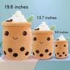 MDXMY Plush Stuffed Bubble Tea Plush Pillow Soft Cute Pearl Milk Tea Hug Toy(Brown Cream, 13.7 inches) view 2