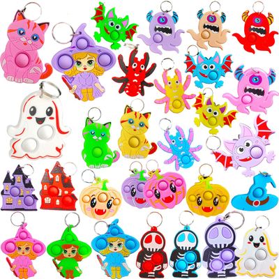 Roaqua Bulk 30 Packs Push Fidget Bubble Mini Pop Fidget for Teens and Kids,Small Birthday Halloween Party Favors Supplies and Classroom Student Prizes Gifts