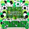 HyDren 122 Pcs Soccer Themed Birthday Party Supplies Soccer-ball Party Decorations Include Soccer-balloons Backdrop Plastic Table Covers Tablecloth Soccer Theme Sport Activity view 1