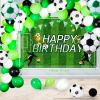 HyDren 122 Pcs Soccer Themed Birthday Party Supplies Soccer-ball Party Decorations Include Soccer-balloons Backdrop Plastic Table Covers Tablecloth Soccer Theme Sport Activity view 3
