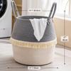 KAKAMAY Woven Baskets for Storage(17"x17"),Large Cotton Rope Woven Baby Laundry Hamper,Collapsible Laundry Basket, Blanket Basket for Organizing Living Room,Nursery,Pillows,Toy Chest(Grey) view 2