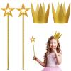 Gersoniel 2 Pcs 13 Inches Star Wand with 2 Pcs Gold Crowns Angel Fairy Princess Wand Costume for Halloween Dress up Accessories,Carnival, Christmas, Thanksgiving, Holiday Shows view 1