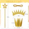 Gersoniel 2 Pcs 13 Inches Star Wand with 2 Pcs Gold Crowns Angel Fairy Princess Wand Costume for Halloween Dress up Accessories,Carnival, Christmas, Thanksgiving, Holiday Shows view 3