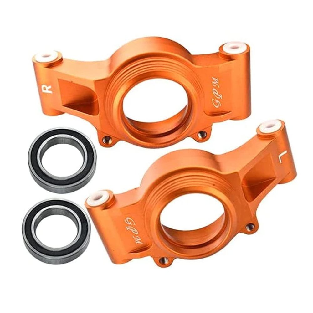GPM 4Pc Set Aluminum 6061-T6 Rear Oversized Knuckle Arm for 1/5 X-Maxx 6S Monster Truck & 1/5 X-Maxx 8S Monster Truck RC Cars (Orange)
