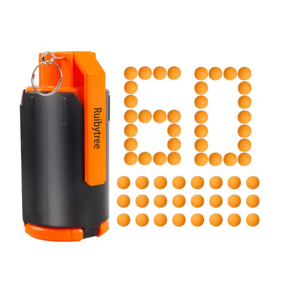 Ruibytree CS Plastic Tactical Toy, Tactical Plastic Toy with 60PCS Rounds Refill Bullet Balls Ammo (Orange)