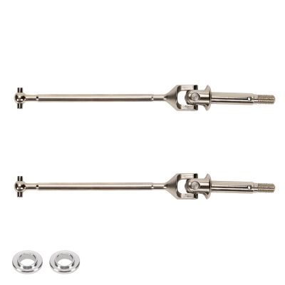 RCAWD Front Axle U-Joint 130mm Drive Shaft Set for 1/10 Losi Baja Rey Upgrades LOS03020V2, Hopups Parts for #LOS232009 Silver