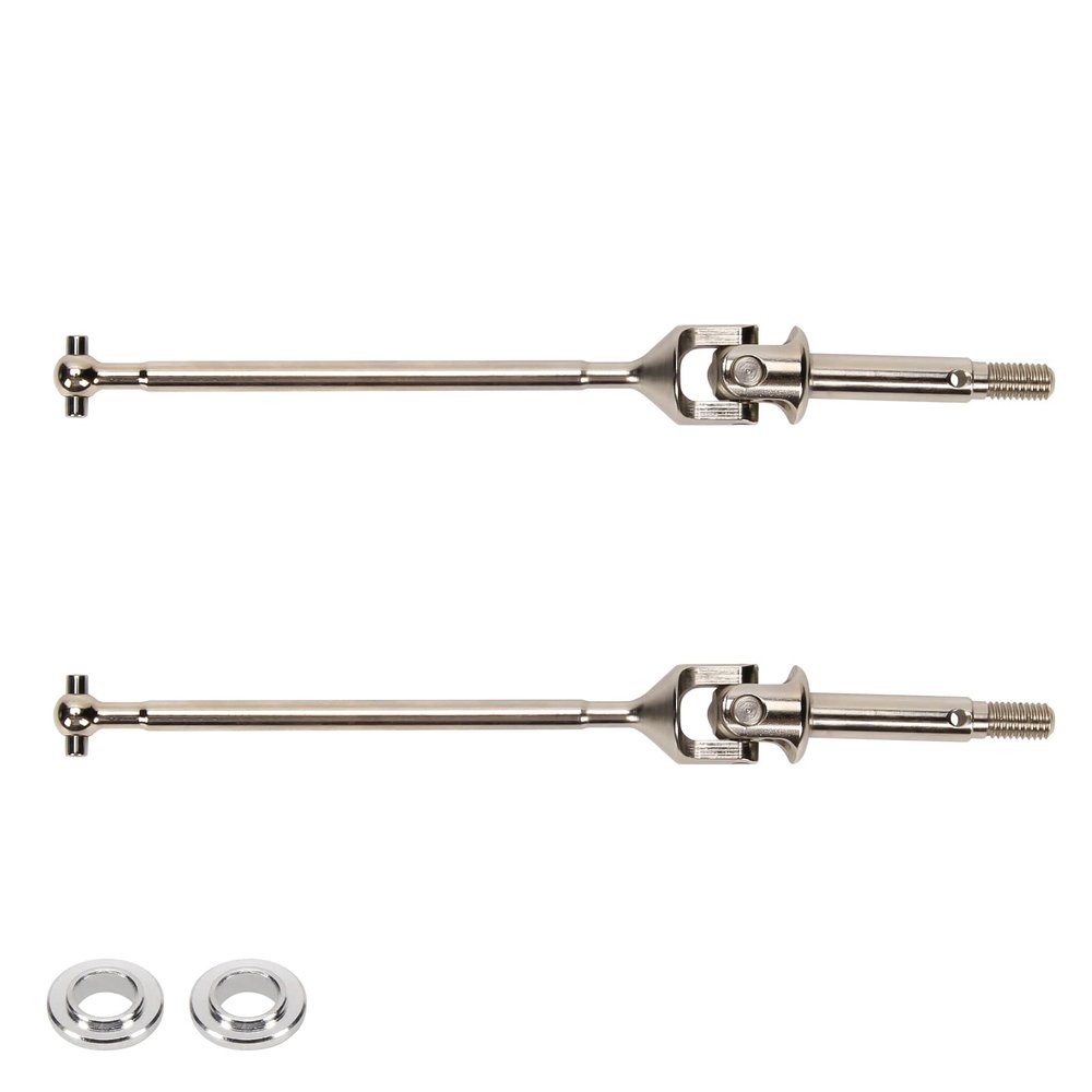 RCAWD Front Axle U-Joint 130mm Drive Shaft Set for 1/10 Losi Baja Rey Upgrades LOS03020V2, Hopups Parts for #LOS232009 Silver