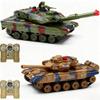 Fistone 1/24 RC Battle Tank Set - Remote Control T90 & Leopard Tanks with Realistic Sounds, Lights, Life Indicators, and Spray Effects - Military Toy for Kids & Adults view 1