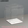 LANSCOERY Acrylic Display Case, Assemble Showcase Display Box for Collectibles, with Dustproof & Seamless Display Design, 11x11x11inch White Base view 4