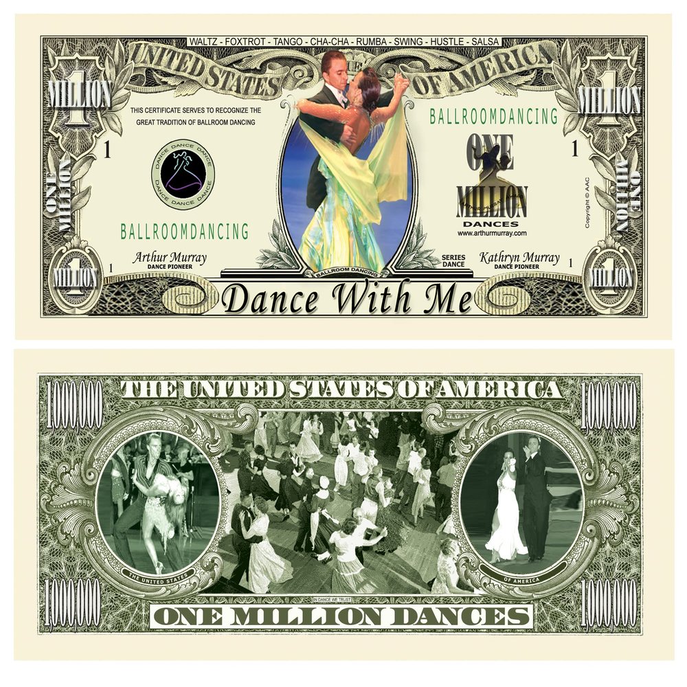 American Art Classics Pack of 100 - Ballroom Dancing Million Dollar Bill - Best Gift for Ball Room Dancers Or Anyone Who Loves Ballroom Dancing