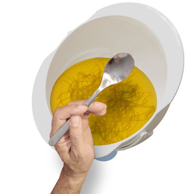 Kickstand One-Handed Adjustable Bowl | Bowl for Securing Individuals with Eating with One Hand | Microwave, Dishwasher Safe, Stackable, 1 Pack White
