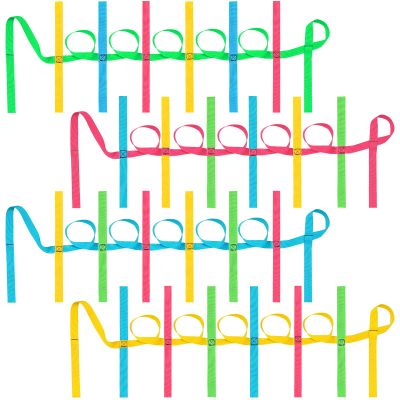 Jexine 4 Pack Children's Walking Ropes with 12 Handles Colorful Outdoor Safety Line for Toddlers Kids Preschool Daycare School Kindergarten Baby, up to 12 Children 2 Teachers(Classic Color)