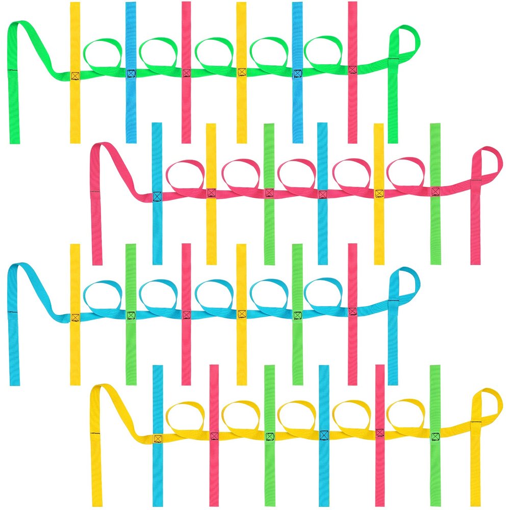 Jexine 4 Pack Children's Walking Ropes with 12 Handles Colorful Outdoor Safety Line for Toddlers Kids Preschool Daycare School Kindergarten Baby, up to 12 Children 2 Teachers(Classic Color)