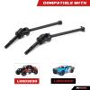 RCAWD Front Driveshaft Set U-Joint for 1/8 Losi LMT Upgrades, 4X4 Solid Axle Monster Truck #LOS04021, #LOS04022, Universal Drive Shafts Parts for #LOS242048 Black view 2