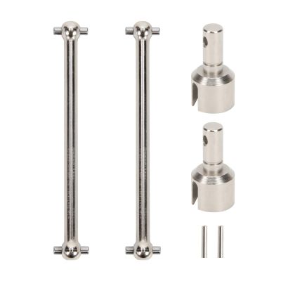 RCAWD Rear Driveshaft Set for 1/8 Losi LMT Upgrades, Dogbones & Diff Outdrive Drive Shafts for 4X4 Solid Axle Monster Truck #LOS04021, #LOS04022, Parts for #LOS242038, #LOS242049 Silver