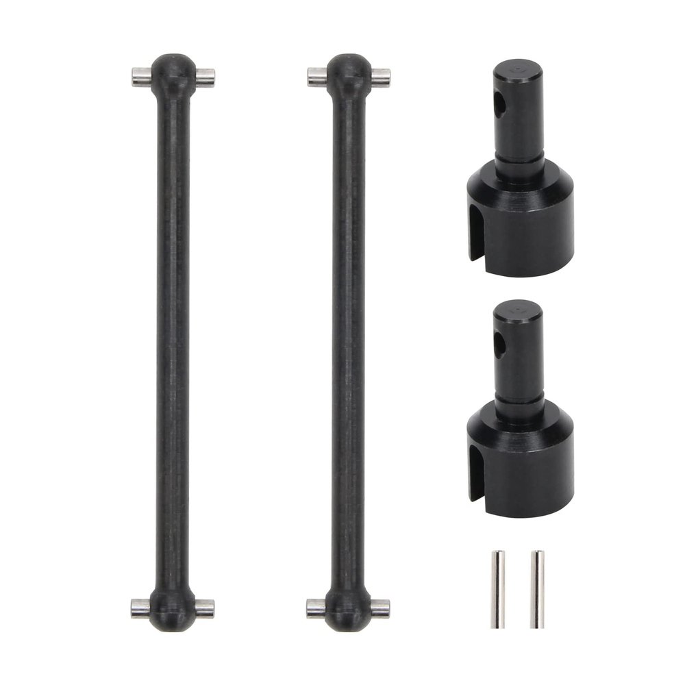 RCAWD Rear Driveshaft Set for 1/8 Losi LMT Upgrades, Dogbones & Diff Outdrive Drive Shafts for 4X4 Solid Axle Monster Truck #LOS04021, #LOS04022, Parts for #LOS242049, #LOS242038 Black