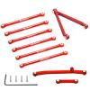 ZIWIJE Suspension Links Steering Links Set Aluminum for Axial SCX24 C10 AXI00001 AXI00002 (Red) view 1