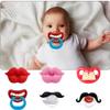 6PCs Funny Pacifier Infant Cute Kissable Lips and Gentleman Mustache Soft Silicone Design for Babies and Toddlers Shower Gift Unisex-BPA Free view 1