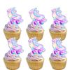 18pcs Glitter Roller Skates Dessert Cupcake Topper Children Boy Girl Happy Birthday Party Decorations 80s 90s Retro Hip Hop Roller Skating Theme Decor Supplies view 1