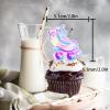 18pcs Glitter Roller Skates Dessert Cupcake Topper Children Boy Girl Happy Birthday Party Decorations 80s 90s Retro Hip Hop Roller Skating Theme Decor Supplies view 2