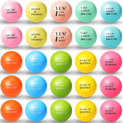 Sotiff Stress Balls for Adults - 100 Pcs Colorful Foam Stress Relief Gift Toys with Motivational Quotes - Bulk Squeeze Balls for Office Relief Employee Appreciation(Ten Colors,Team Building)