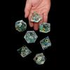 ARUOHHA Sharp Edge Dice DND Resin Translucent Dice Set, Green Handmade D and D Dice Set RPG Role Playing Games Polyhedral Dice D20 D12 D10 D8 D6 D4 view 4