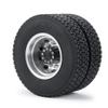 RC-Hub 2pcs RC Rear Wheels with Rubber Tires 25mm for 1/14 Tamiya Tractor Truck Trailer RC Crawler Car view 3